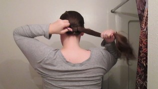 Creating a Lazy Bun with Long Curly Hair