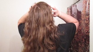 Removing a Side Bun with Long Curly Hair
