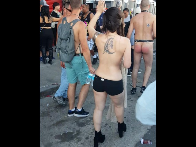 Going Topless in Public for My Husband (folsom St Fair) 