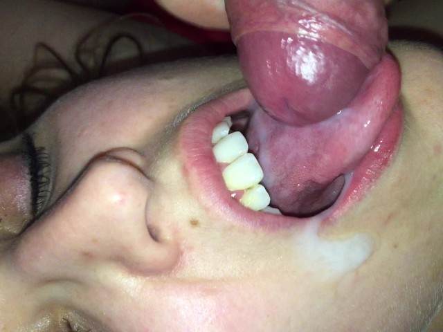 Cum on Tongue Close Up 