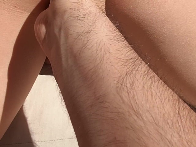 1...2...3...4...fingers in My Wife's Pussy While Shi Is Sunbathing 