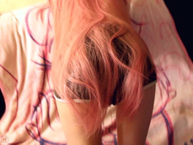 Hot Teen With Super Long Pink Hair Fucked From the Back 
