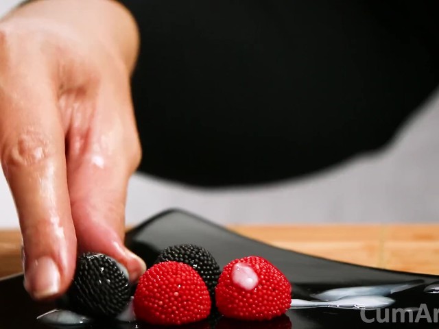 Handjob + Cum on Candy Berries! (cum on Food 3) 