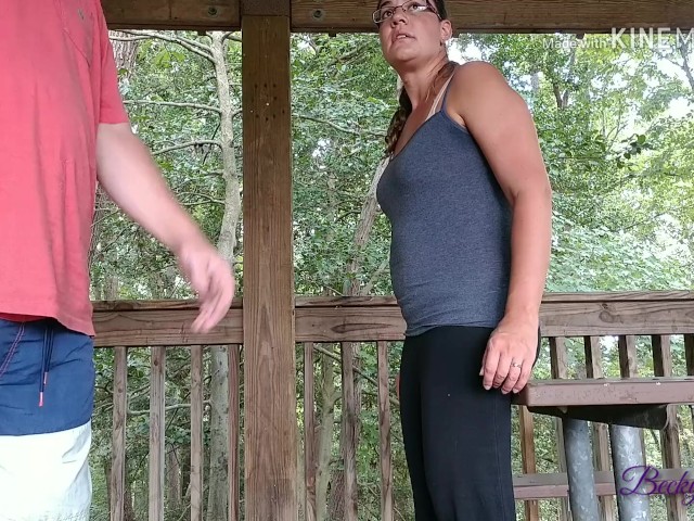 Milf in Yoga Pants Getting Fucked on Picnic Table - "don't Get Caught!" 