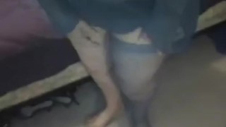 BBW Fucks herself with the heel of the shoe with orgasm - Not HD