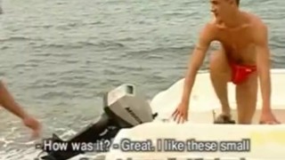 Sucking a big cock outdoors