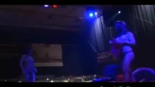 Scandal on stage lesbian babes licking juicy pussy