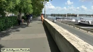 Hot redhead tereza naked on public streets