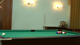 Dominika takes a break from pool