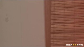 Stressed out brunette exec Samantha Ryan fucks her masseur