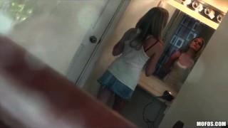 HOT blonde babe Taylor Dare catches her neighbor peeping