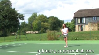Busty hairy Vanessa gets naked at the pool