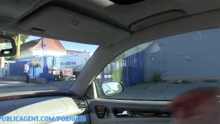 PublicAgent HD Outdoor Sex with sexy babe with tight pink pussy
