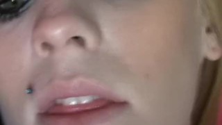 Blonde preggo uses purple vibe on juicy pussy