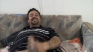 stroking my big cock with big cumshot