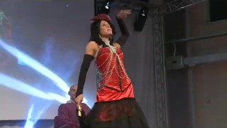 Porn on stage with hot stripper babe teasing a horny guy