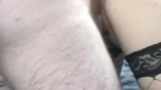 Slutty wife Ginger in fishnets and getting fucked