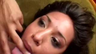 This Skanky Latina Gets A Hard Anal From Two Cocks