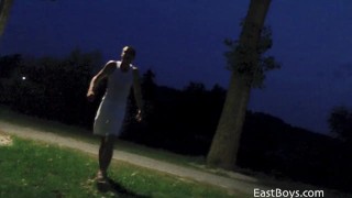 18 Twink Gets First Handjob in Camper