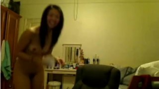 Asian Girl Sucks Dildo on Cam