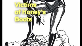 Slave enjoys bondage and worship of hot Femdoms sexy leather boots