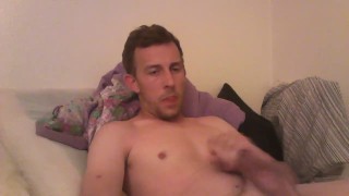 Young Fit Guy plays with his dick.