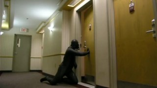 horny frogman sneaks into hotel and breaks into a hotel room