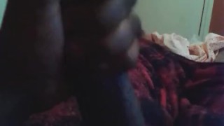 First time Jerking my Black Dick and Cumming on Cam