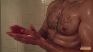 Hot shower scene goes to the bedroom