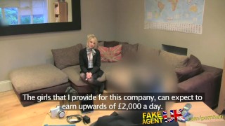 FakeAgentUK Petite blonde takes the plunge from glamour to hardcore porn