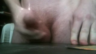 Cum on a desk