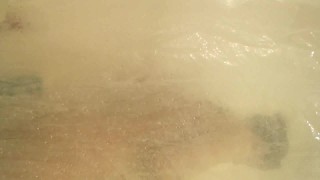 amateur babe- perky tits and big ass. shower with soapy cock tease.