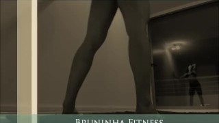 BEST Striptease dancing ever - Hot muscle girl lapdance at window