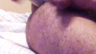 Guy rams himself until cum