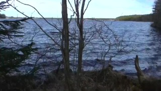 Public outdoor by the lake masturbation