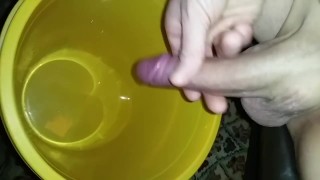 Massive Cumshot into Piss + Slow-Motion