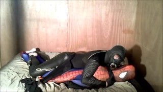 Gasmasked frogman takes off his black spandex to defeat spiderman