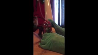 Mistress makes me cum in a cock cage