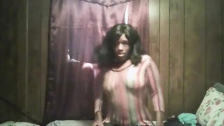 sexy black girl smoking in see through dress