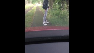 Pissing in Public on a Car