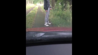 Pissing in Public on a Car