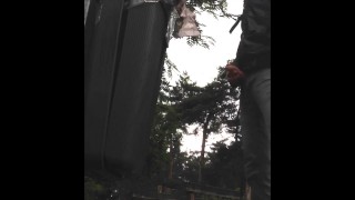 Pissing in Public against a Dustbin