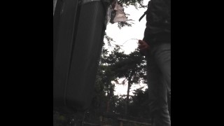 Pissing in Public against a Dustbin