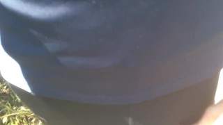 Cumshot from boy in Public