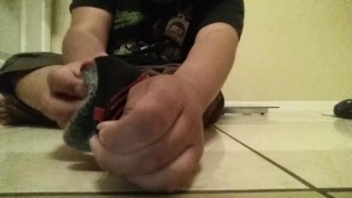 Chubby Boy Strips Then Shows Off Feet And Tiny Dick For Friend