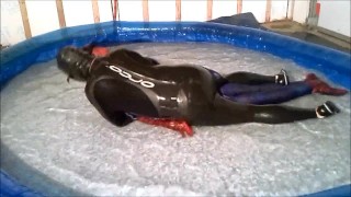 The Orca frogman has spiderman trapped in his jerkoff pool