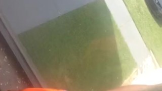 Public hottie masturbating