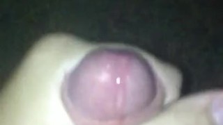 Takes brush in his ass an cums