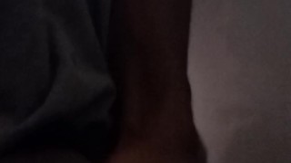 At work playing with my big black dick