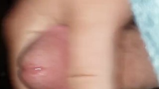 wife stroking big cock till large cum load